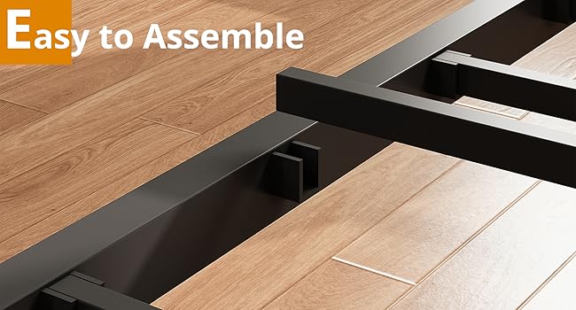 LIKIMIO California King Size Bed Frame, Storage Headboard with Charging Station, Platform Bed with Drawers, No Box Spring Needed