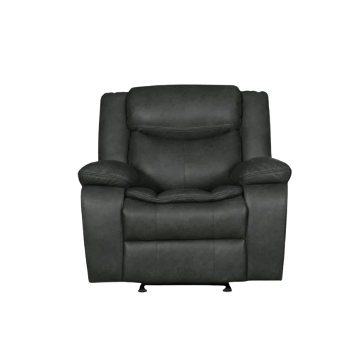 Gray Leather Match Manual Reclining Chair - Premium Power Recliner for Living Room Comfort