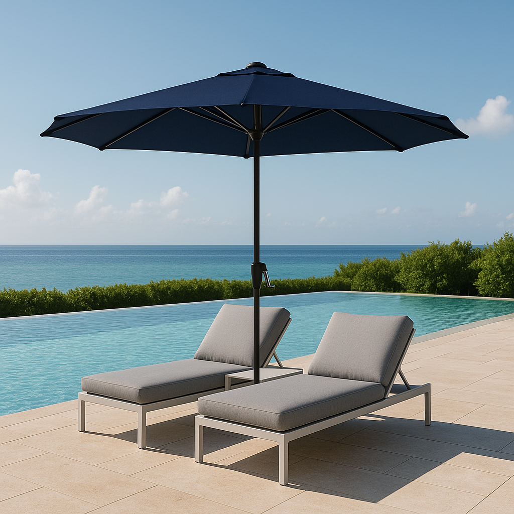 NavyTech Pro - 9ft Octagonal Market Umbrella with Rib Replacement Technology