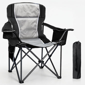 Heavy Duty Portable Folding Camping Chair with Cup Holder & Cooler Pocket - 1