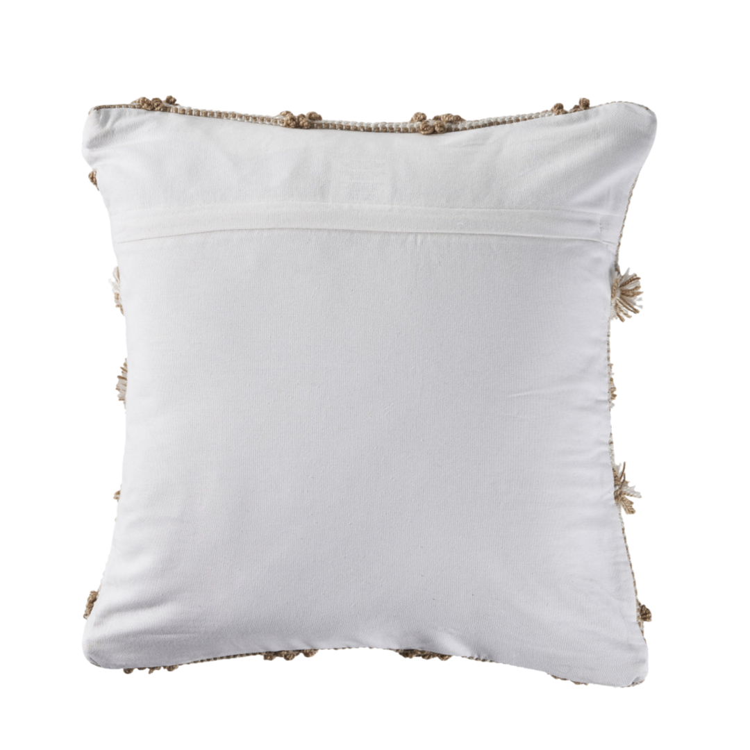 Premium 20" x 20" Tan Zippered Geometric Indoor Outdoor Throw Pillow with Polyester Construction