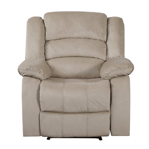 Premium Beige Fabric Recliner Chair - Modern 40"" Manual Reclining Furniture with Solid Wood Frame Construction