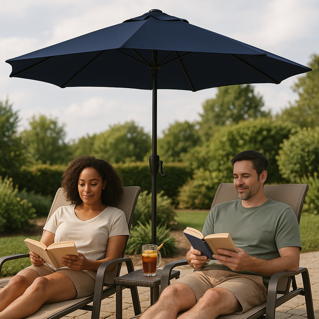 NavyTech Pro - 9ft Octagonal Market Umbrella with Rib Replacement Technology