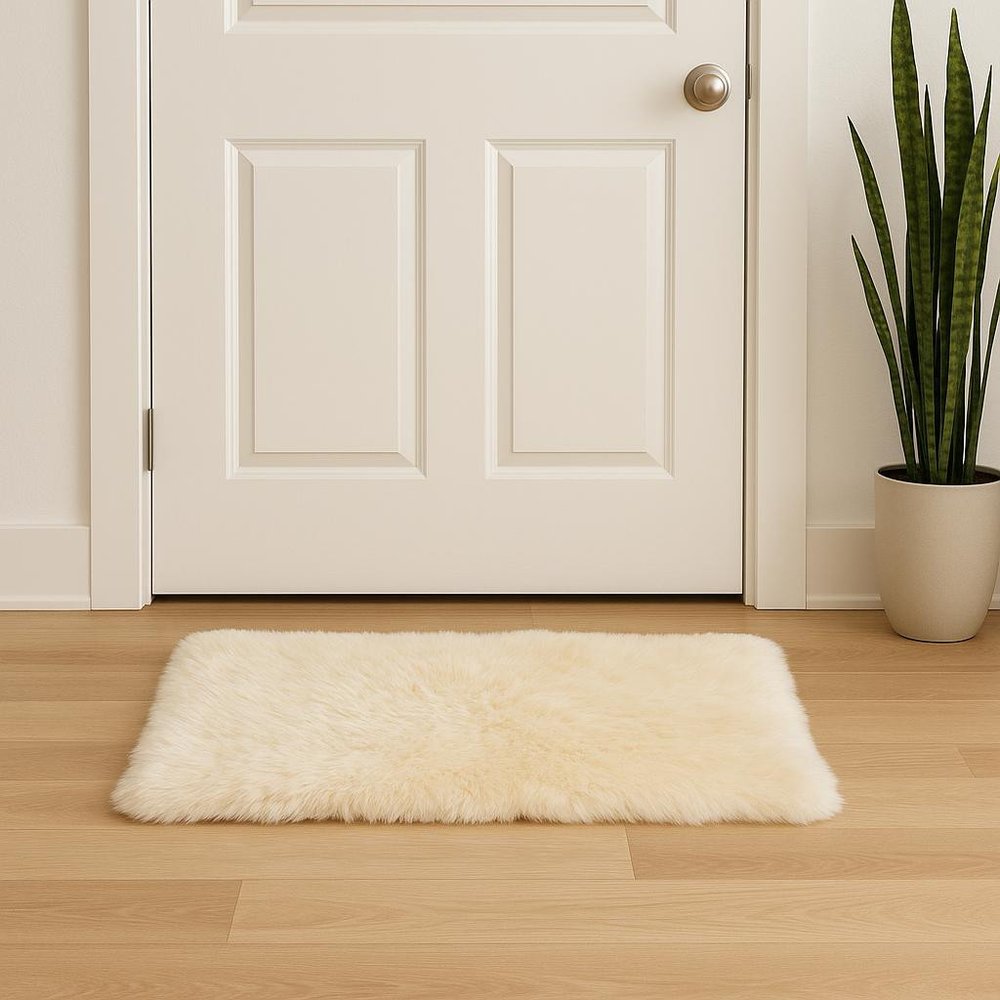 2' X 3' Gold Sheepskin Non Skid Area Rug