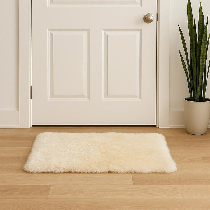 2' X 3' Gold Sheepskin Non Skid Area Rug