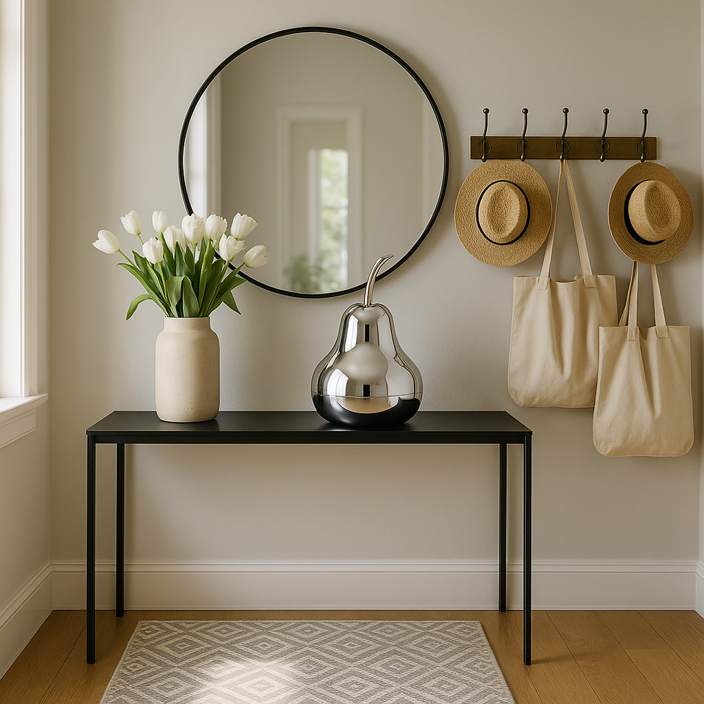 Premium 17" Silver Buffed Aluminum Decorative Pear Tabletop Sculpture - Modern Contemporary Design with High-Grade Craftsmanship