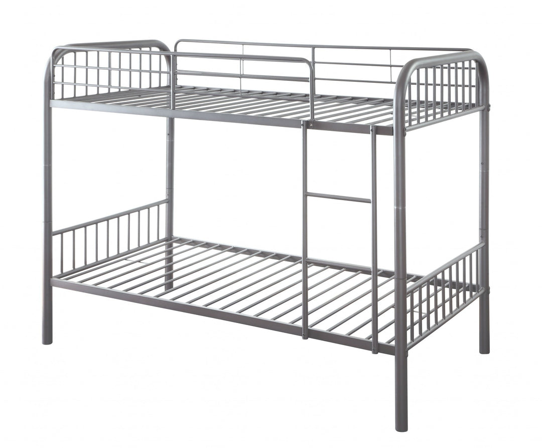 Twin Over Twin Metal Bunk Bed with Slide, House Bed Frame with Playful Design, Sturdy and Modern Structure, Black+Red