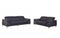 Navy Blue Italian Leather Sofa and Loveseat Set with Coil Spring Construction