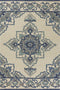 8' X 10' Ivory And Blue Damask Indoor Outdoor Area Rug