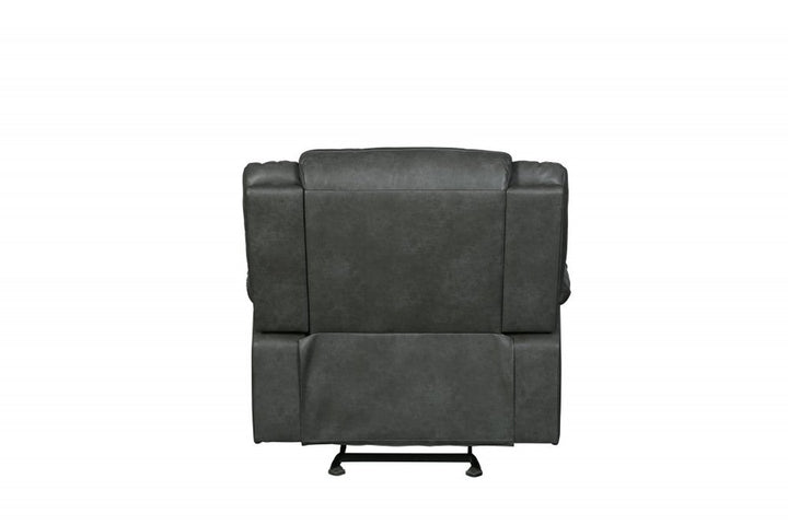 Gray Leather Match Manual Reclining Chair - Premium Power Recliner for Living Room Comfort