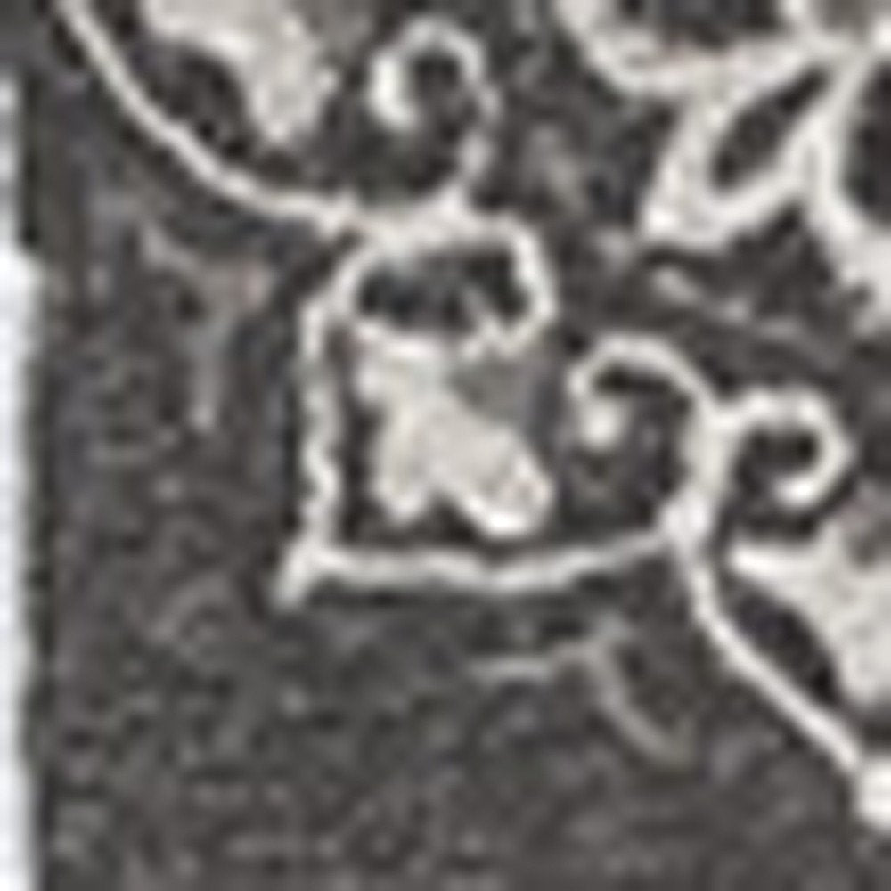 5' X 8' Charcoal Round Floral Indoor Outdoor Area Rug