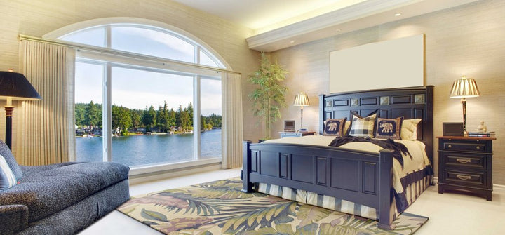 9' X 12' Green Pink And Purple Wool Tropical Botanical Hand Tufted Area Rug