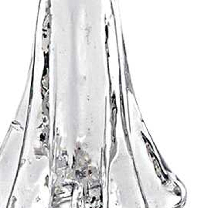 Premium 10" Mouth Blown Clear Glass Christmas Tree Sculpture - Elegant Holiday Tabletop Décor with Murano-Style Craftsmanship