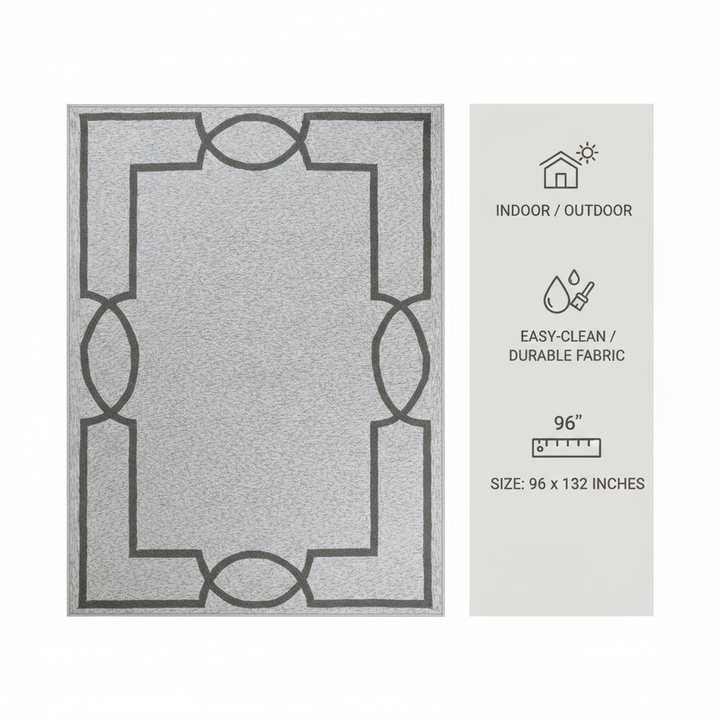 8' X 11' Ivory Indoor Outdoor Area Rug