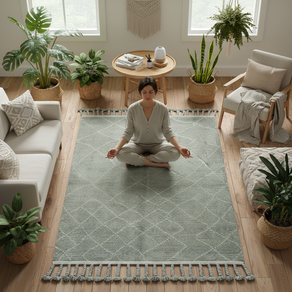 Transitional Diamond Green/Gray/Ivory Area Rug