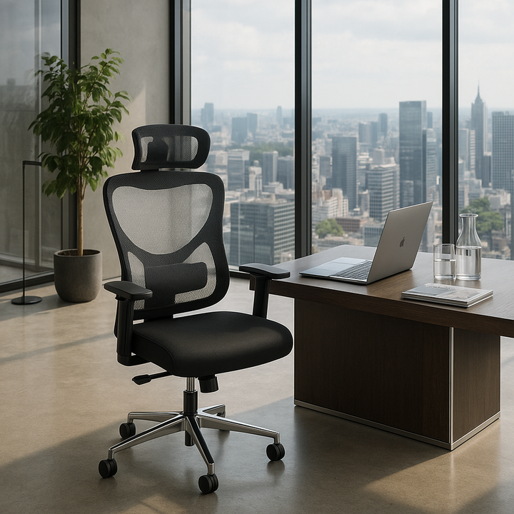 Ergonomic Mesh Office Chair High Back Computer Desk Chair Adjustable Headrest Lumbar Support 3D Armrests Black