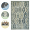 13' X 15' Ivory Green and Blue Aztec Distressed Indoor Outdoor Area Rug
