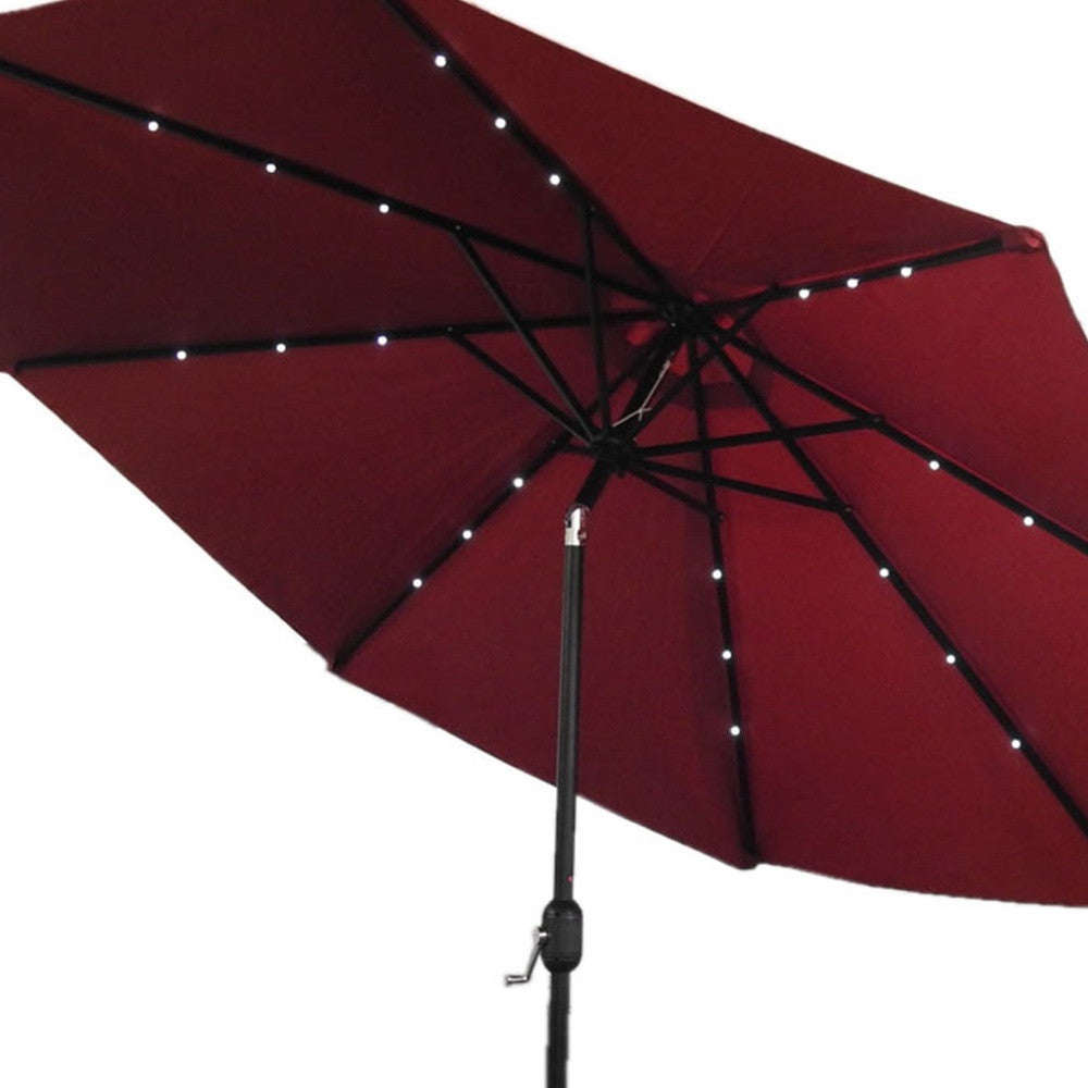 AZ Patio Heaters 106" Solar-Powered LED Market Umbrella in Vibrant Red - Ultimate Outdoor Shade Solution