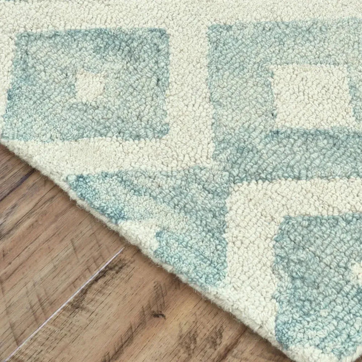 Transitional Print Ivory and Green and Gray Area Rug