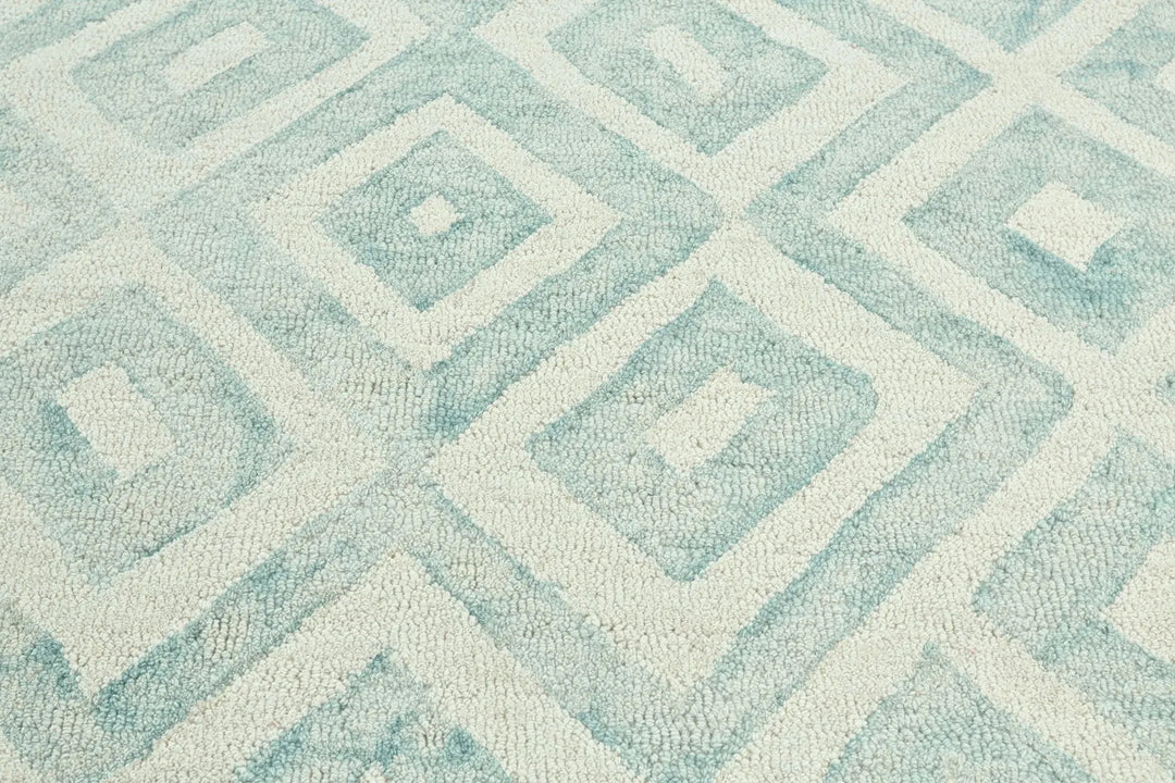 Transitional Print Ivory and Green and Gray Area Rug