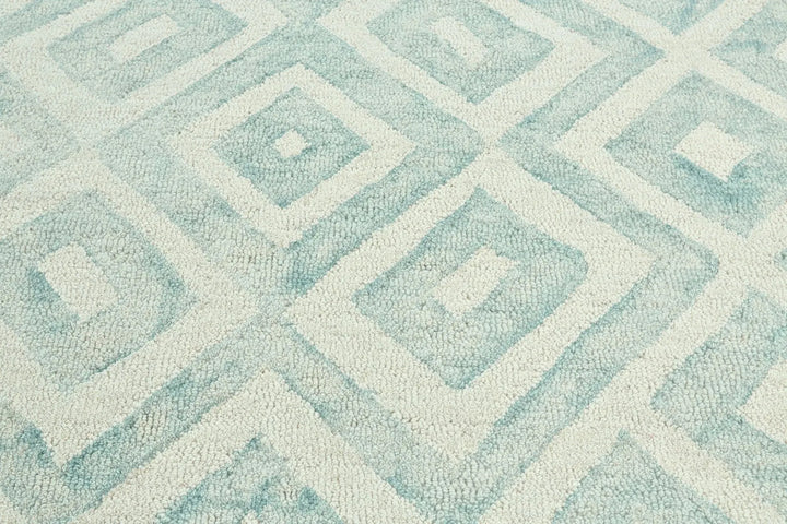 Transitional Print Ivory and Green and Gray Area Rug