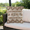 Premium 20" x 20" Tan Zippered Geometric Indoor Outdoor Throw Pillow with Polyester Construction