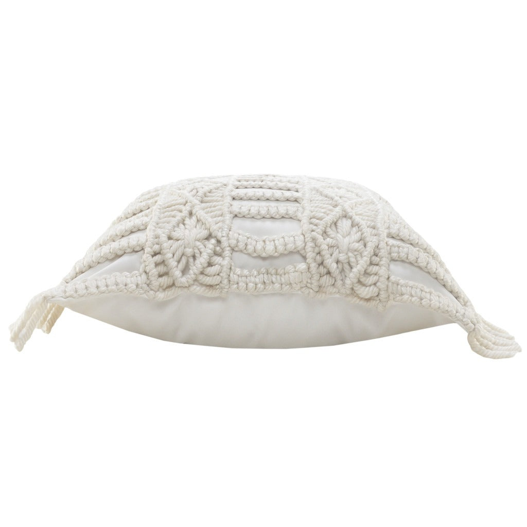 Premium 24" x 24" White Zippered Tropical Indoor Outdoor Throw Pillow with Island Style Design