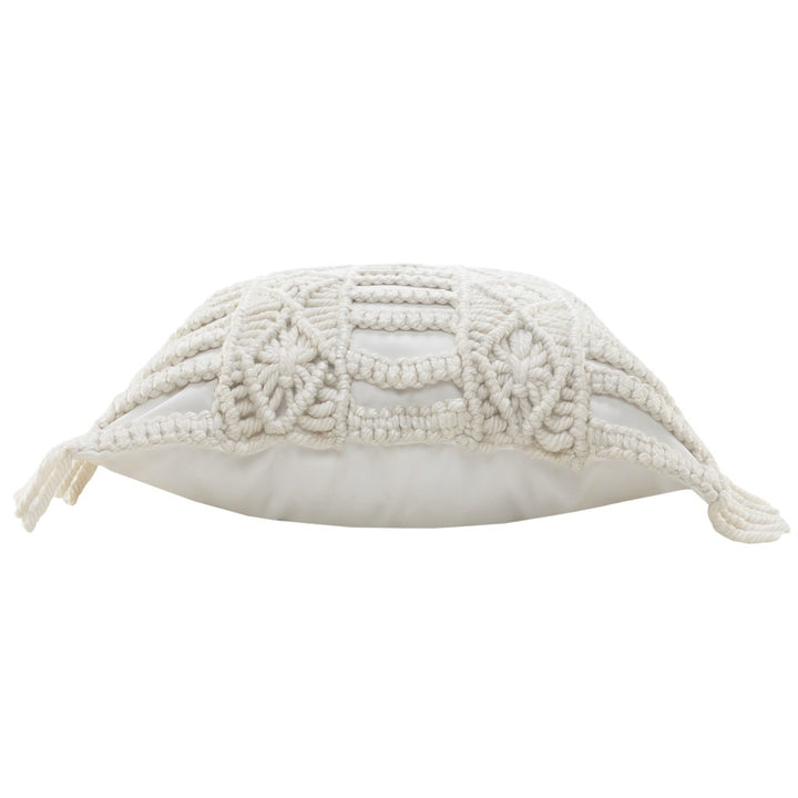 Premium 24" x 24" White Zippered Tropical Indoor Outdoor Throw Pillow with Island Style Design