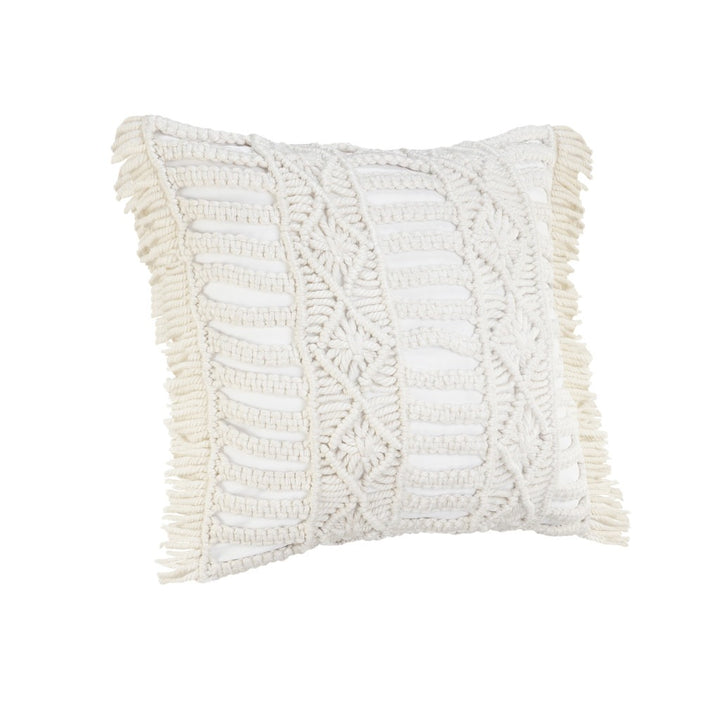 Premium 24" x 24" White Zippered Tropical Indoor Outdoor Throw Pillow with Island Style Design