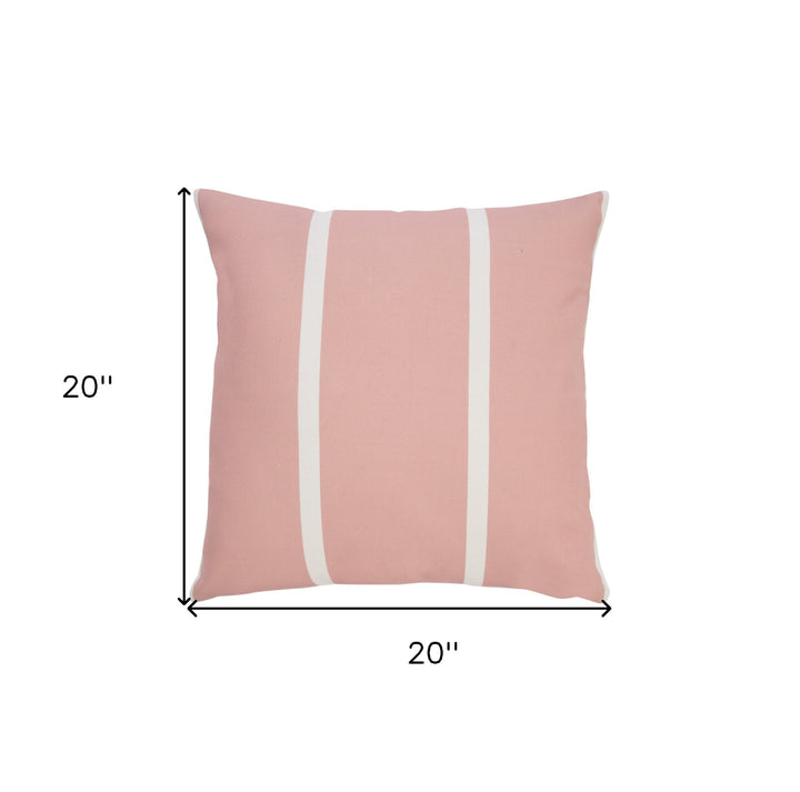 Premium 20" x 20" Pink Zippered Geometric Indoor Outdoor Throw Pillow with Microsuede Cover