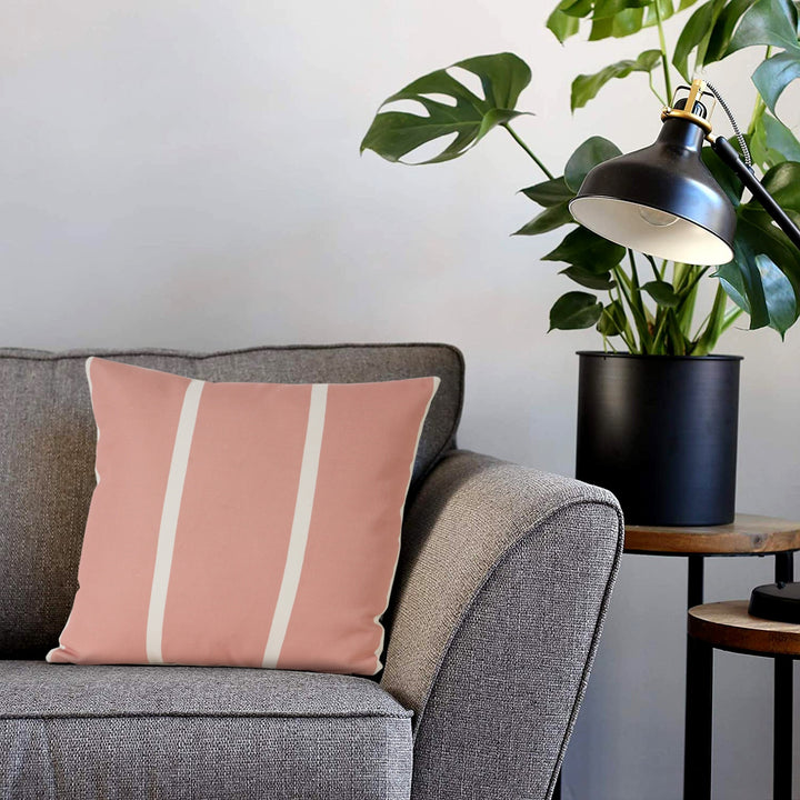 Premium 20" x 20" Pink Zippered Geometric Indoor Outdoor Throw Pillow with Microsuede Cover
