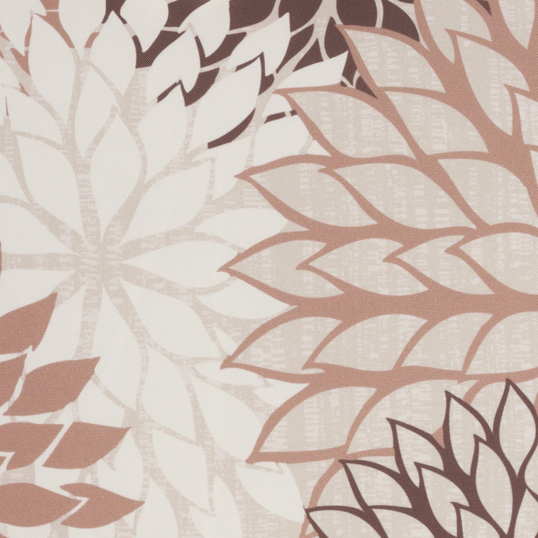 Modern  20" Brown Beige and Ivory Floral Indoor Outdoor Throw Pillow