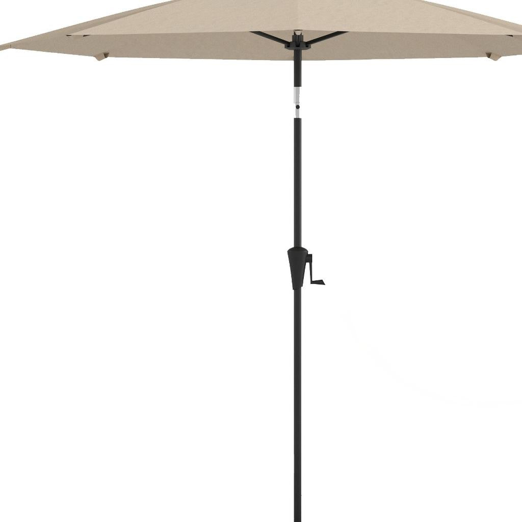 Premium 93" Tan Polyester Octagonal Tilt Market Patio Umbrella with Rib Replacement Technology