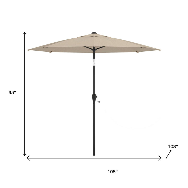 Premium 93" Tan Polyester Octagonal Tilt Market Patio Umbrella with Rib Replacement Technology