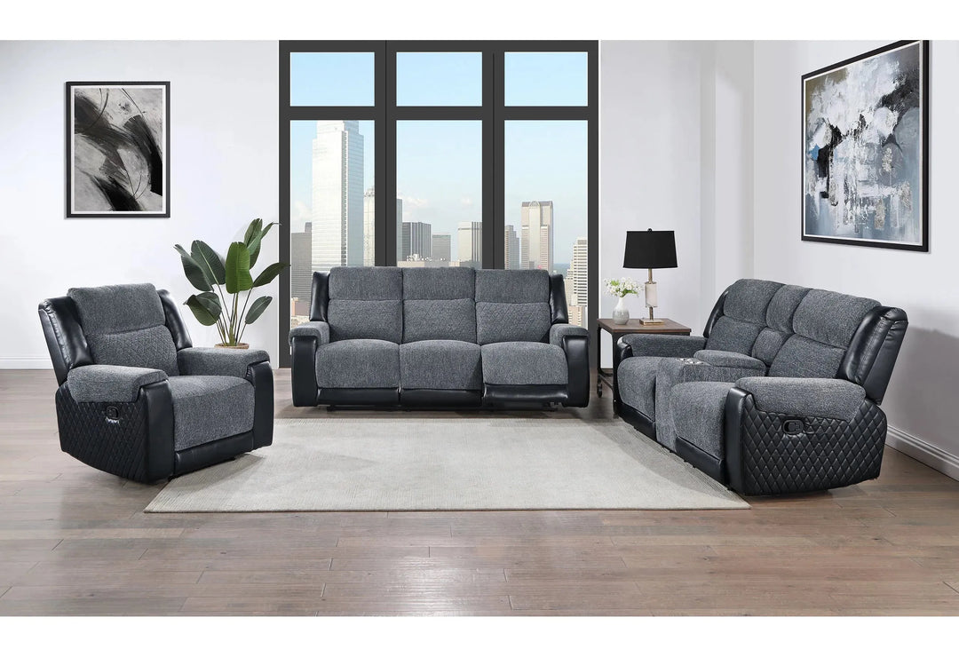 U5914 Grey/Black Recliners Sofa