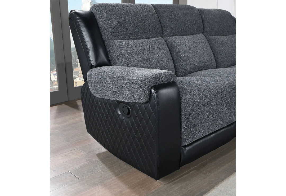 U5914 Grey/Black Recliners Sofa
