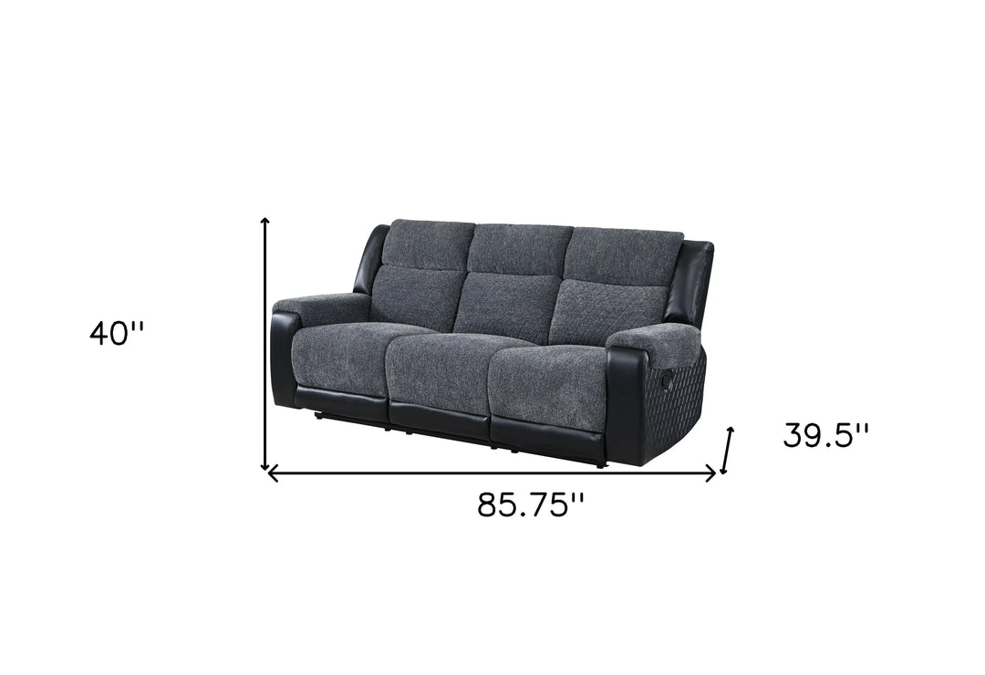 U5914 Grey/Black Recliners Sofa