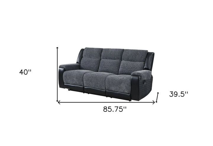 U5914 Grey/Black Recliners Sofa