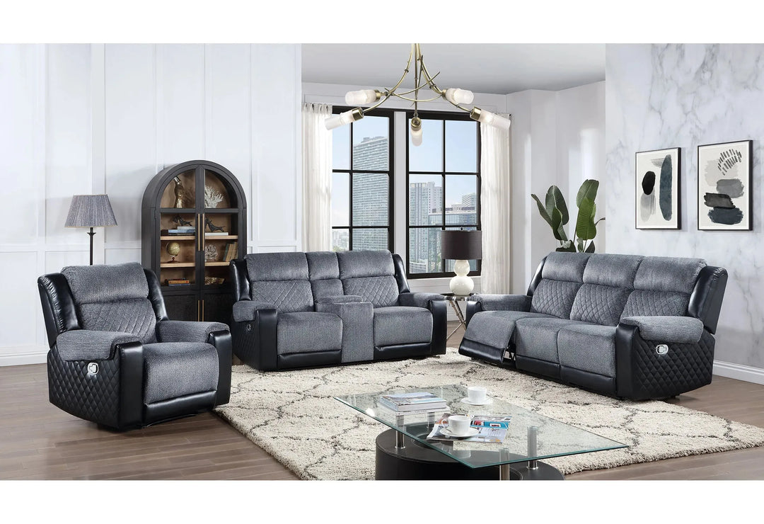 U5914 Grey/Black Recliner