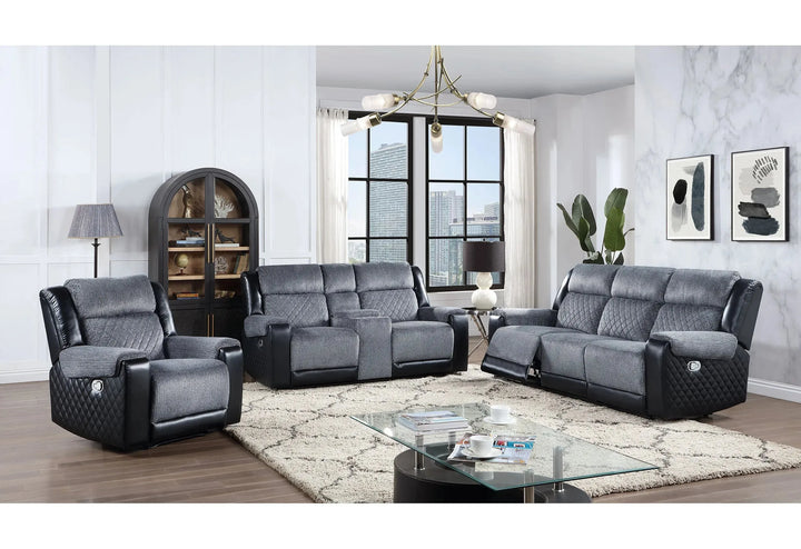 U5914 Grey/Black Recliner