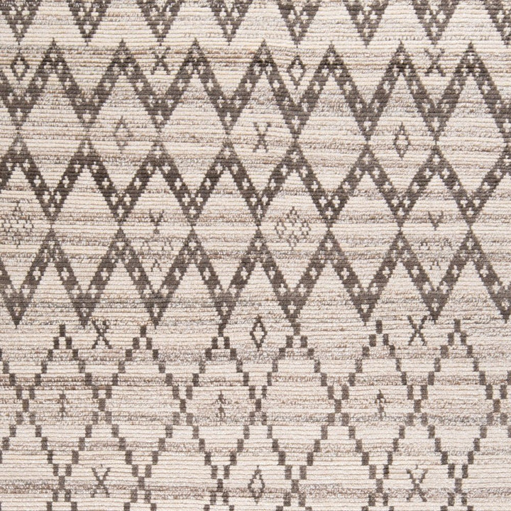 8' X 12' Taupe and Ivory Wool Geometric Hand Knotted Area Rug