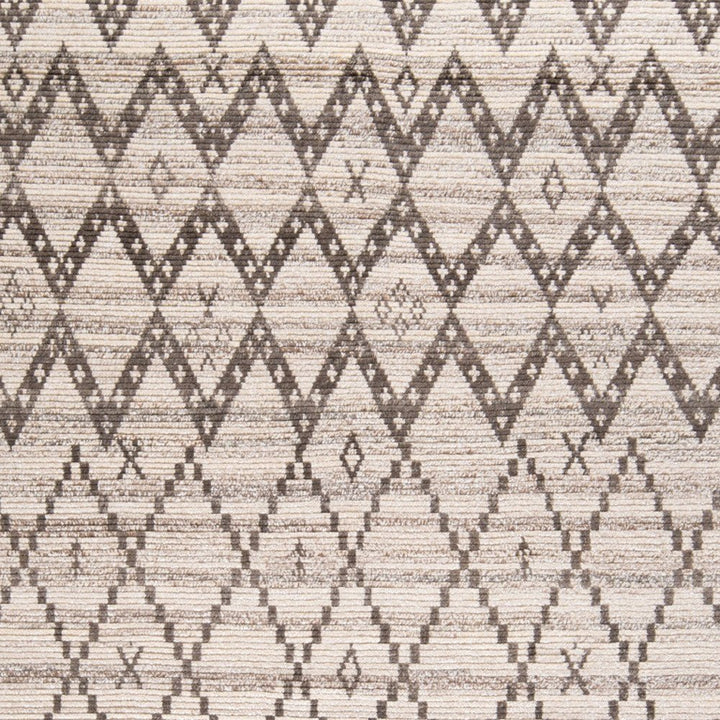 8' X 12' Taupe and Ivory Wool Geometric Hand Knotted Area Rug