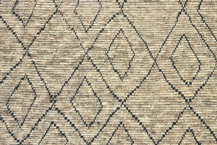 Transitional Diamond Tan/Blue/Black Area Rug