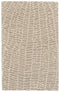 2' X 3' Tan and Ivory Wool Abstract Hand Tufted Area Rug