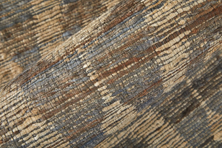 9' X 13' Taupe and Tan Geometric Hand Woven Area Rug