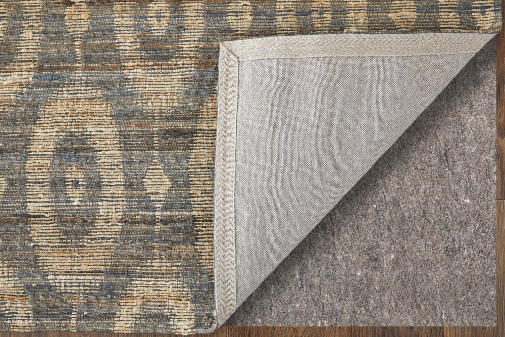 9' X 13' Taupe and Tan Geometric Hand Woven Area Rug