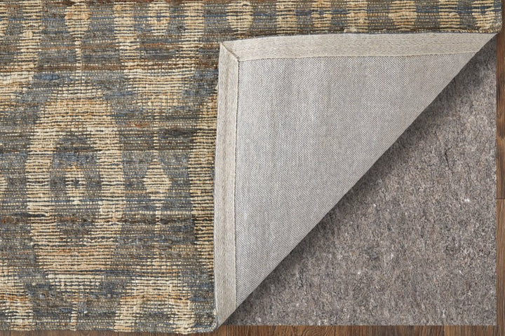 9' X 13' Taupe and Tan Geometric Hand Woven Area Rug