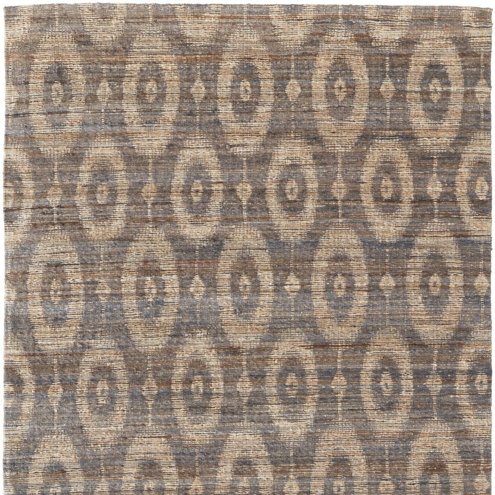 9' X 13' Taupe and Tan Geometric Hand Woven Area Rug