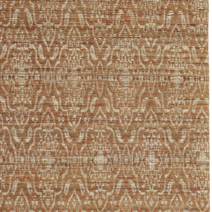 8' X 11' Orange and Tan Geometric Hand Woven Area Rug