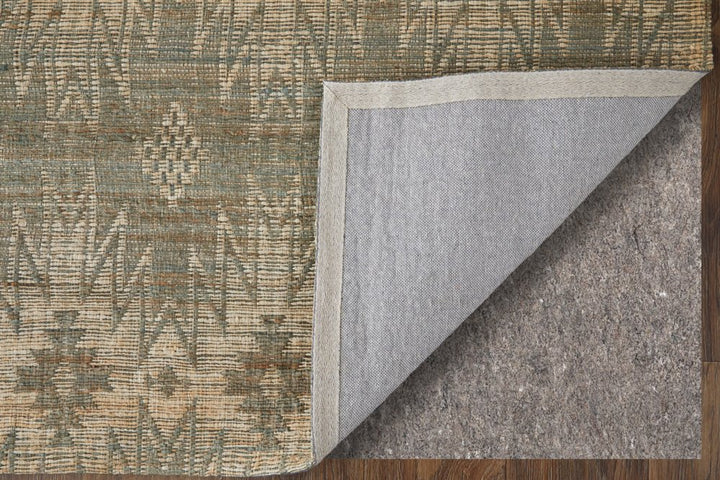 5' X 8' Tan and Gray Geometric Hand Woven Area Rug